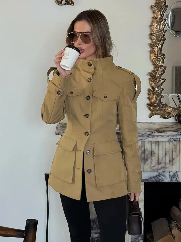 Emilia Tailored Stand Collar Jacket