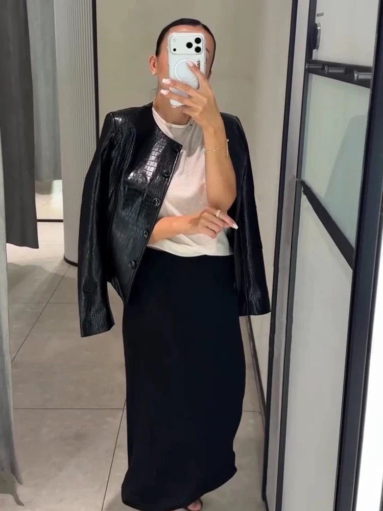 Lola Croc geprägte Kunstlederjacke