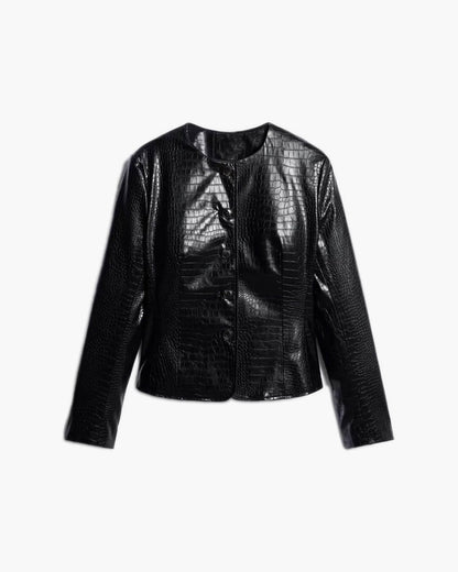 Lola Croc geprägte Kunstlederjacke