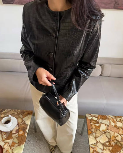 Lola Croc geprägte Kunstlederjacke