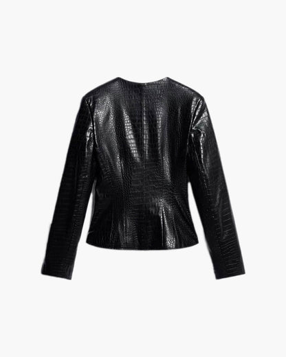 Lola Croc geprägte Kunstlederjacke