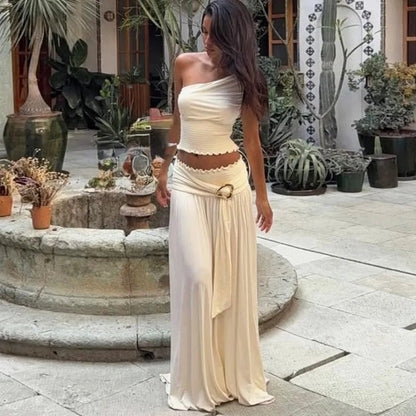 Katharina Belted Maxi Skirt Set