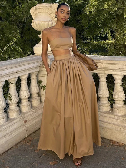 Diandra Trägerloses Crop-Top Zweiteiler