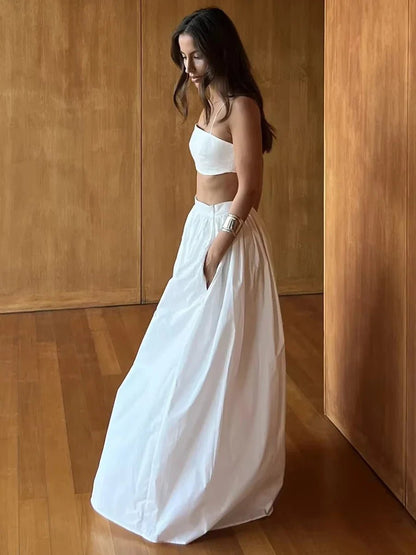 Diandra Trägerloses Crop-Top Zweiteiler