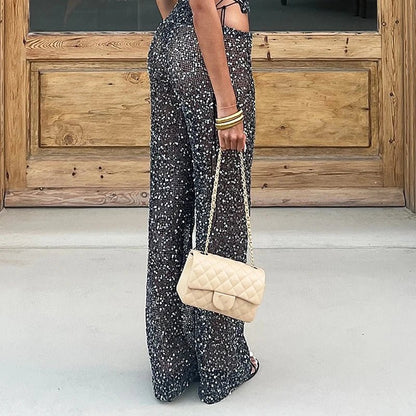 Zoey Paillettenhose mit geradem Bein