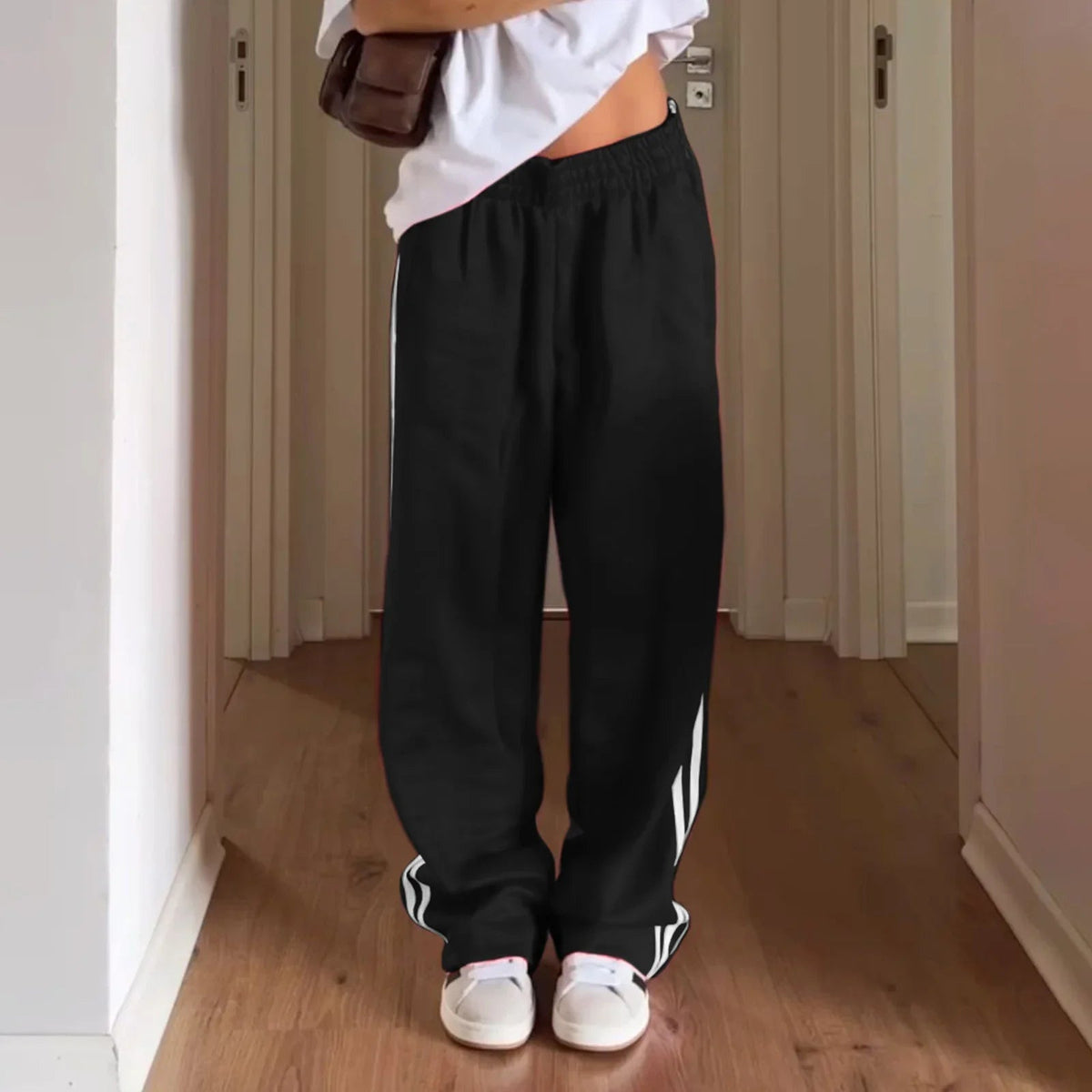 Lily Gestreifte Kordelzug-Sweatpants