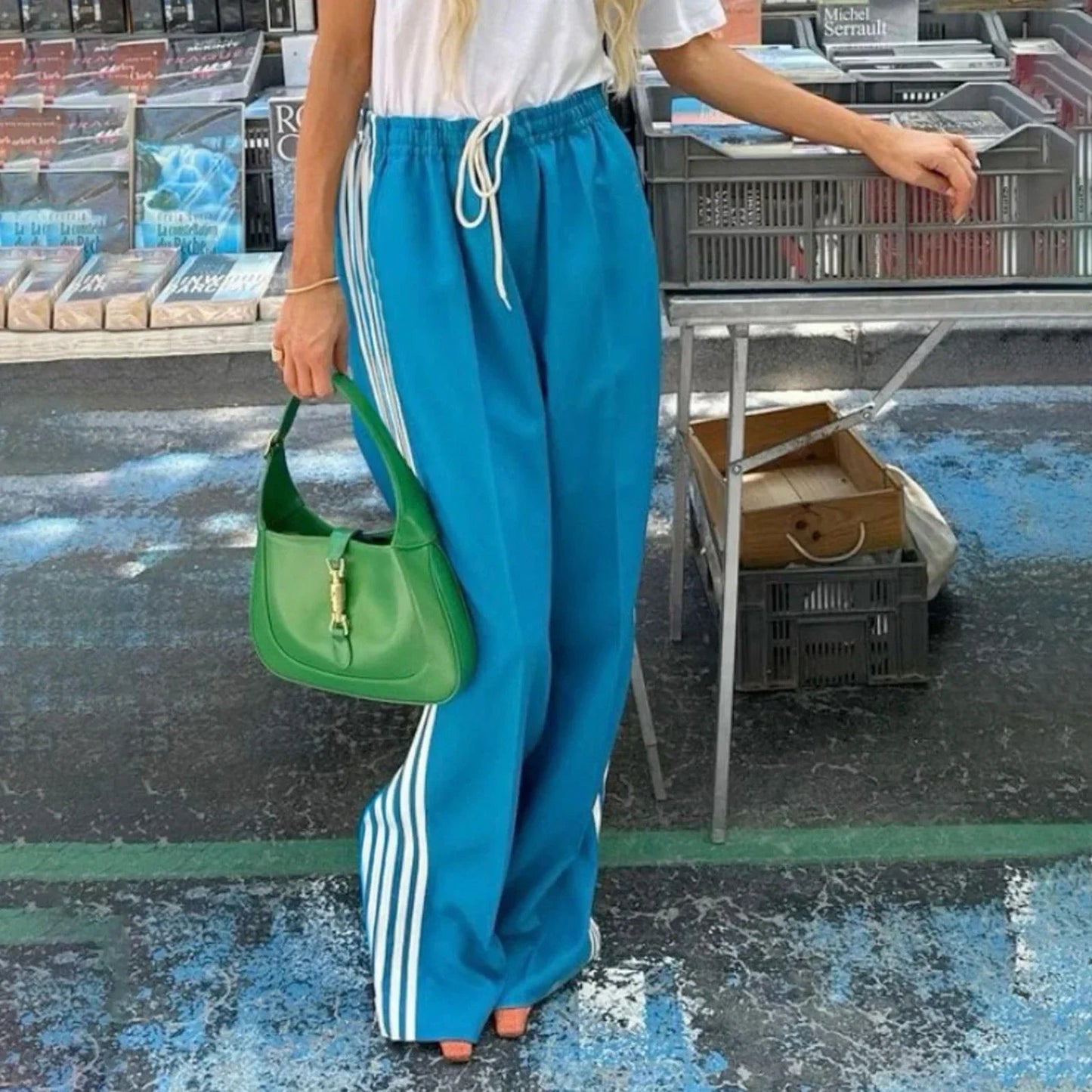 Lily Gestreifte Kordelzug-Sweatpants