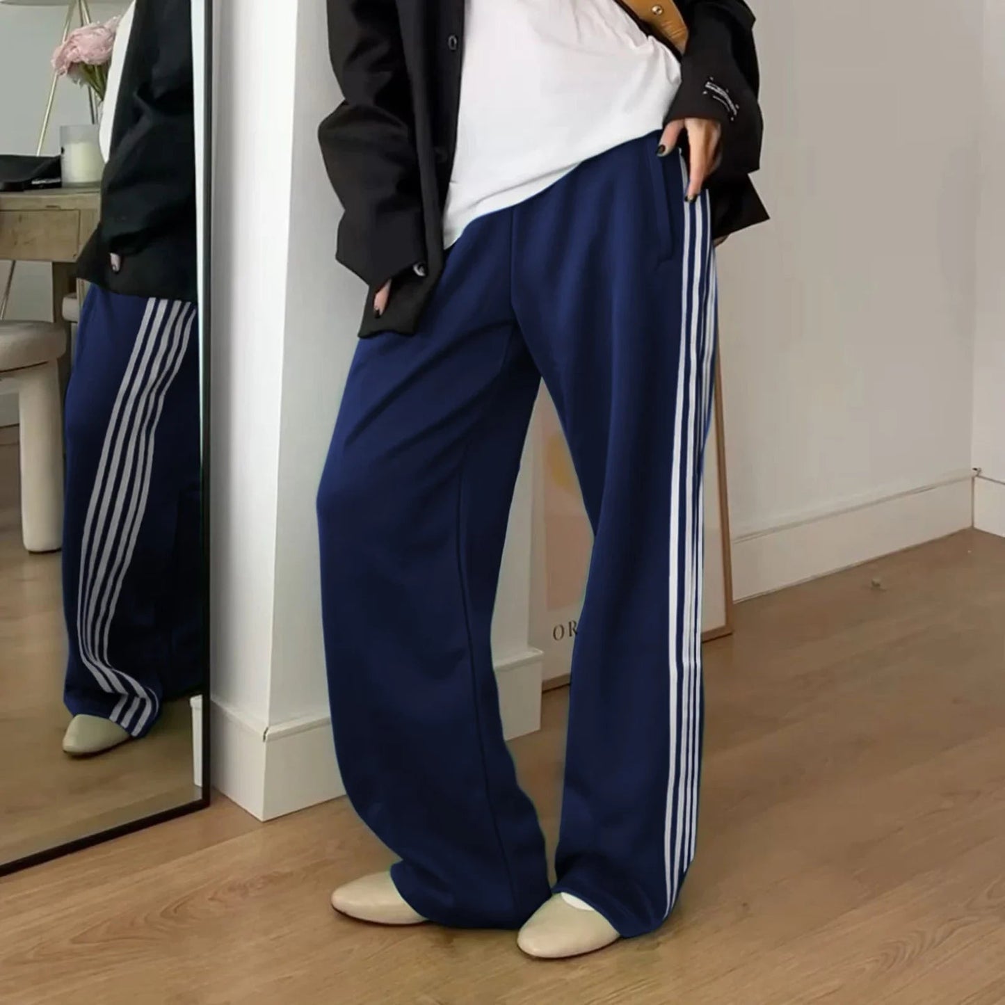 Lily Gestreifte Kordelzug-Sweatpants