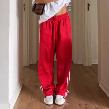 Lily Gestreifte Kordelzug-Sweatpants
