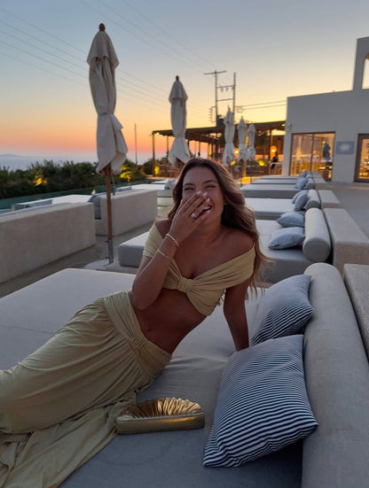Haley Off-Shoulder Ruched Maxi Skirt Set
