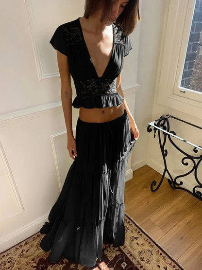 Juliana Set aus Spitze und Chiffon