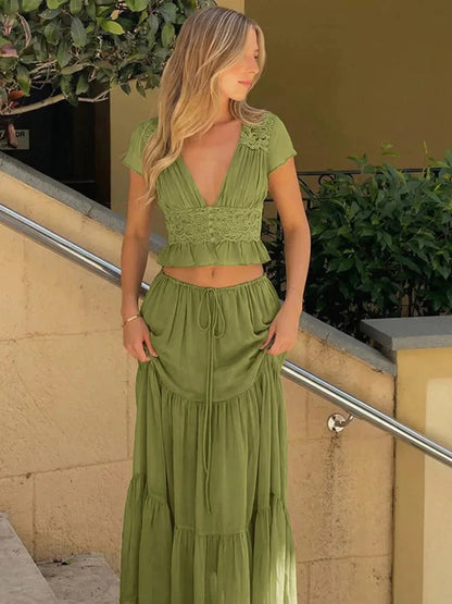 Juliana Set aus Spitze und Chiffon