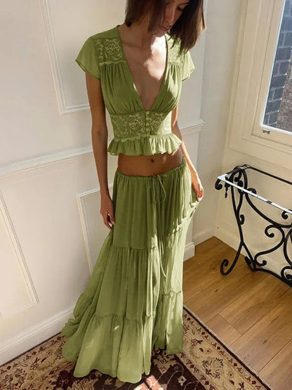 Juliana Set aus Spitze und Chiffon