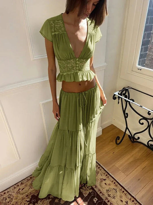 Juliana Set aus Spitze und Chiffon