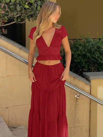 Juliana Set aus Spitze und Chiffon