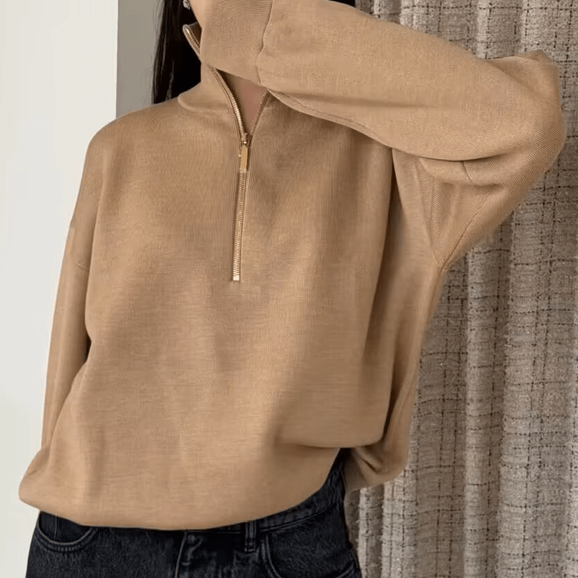 Alice Halb-Reißverschluss Strickpullover