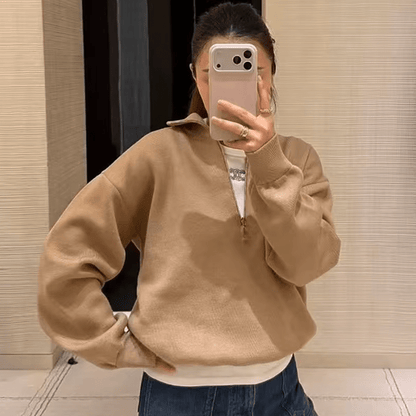 Alice Halb-Reißverschluss Strickpullover