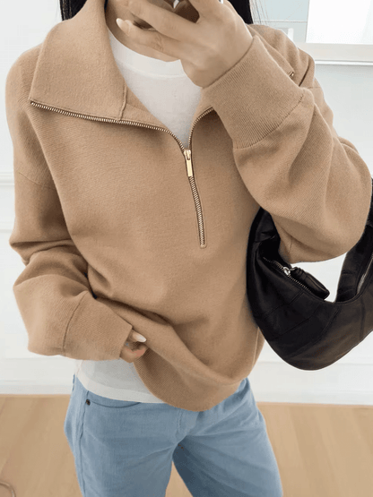 Alice Halb-Reißverschluss Strickpullover