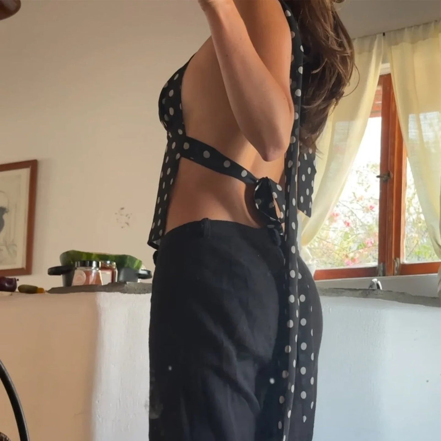 Phoebe Tupfen-Rückenfrei-Cami