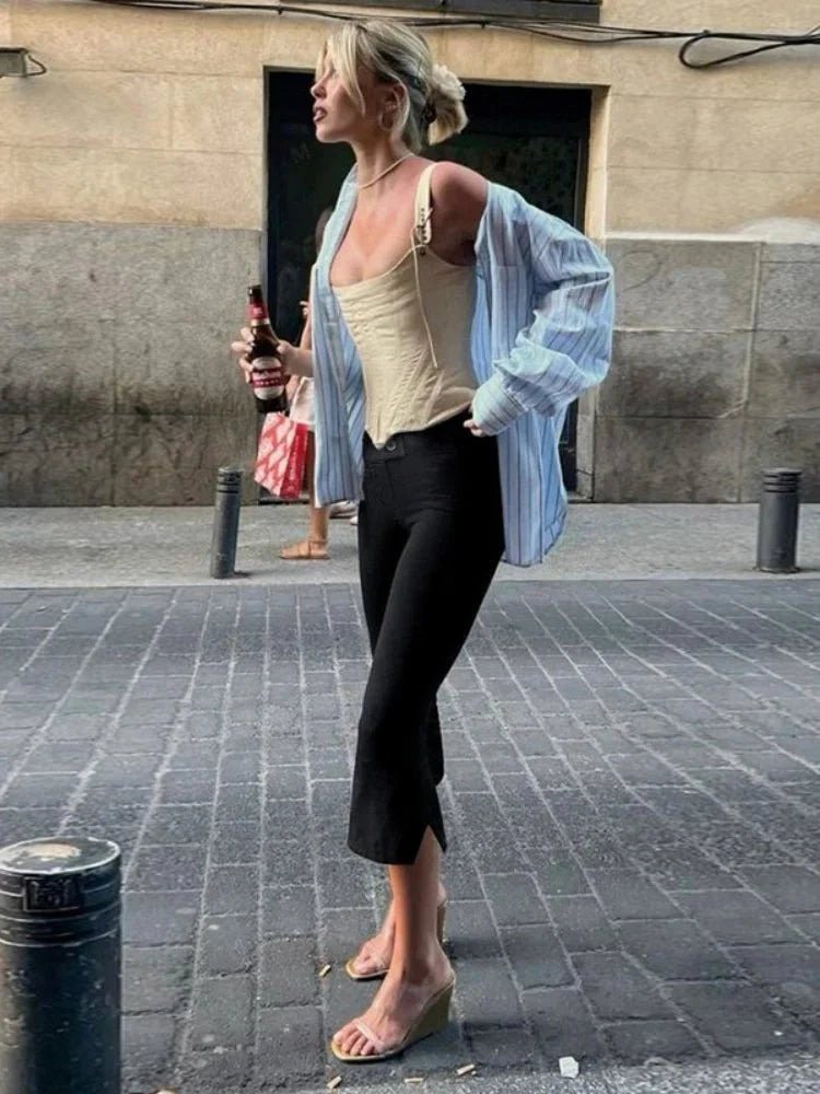 Xanthe Capri-Activewear-Hose in Schwarz