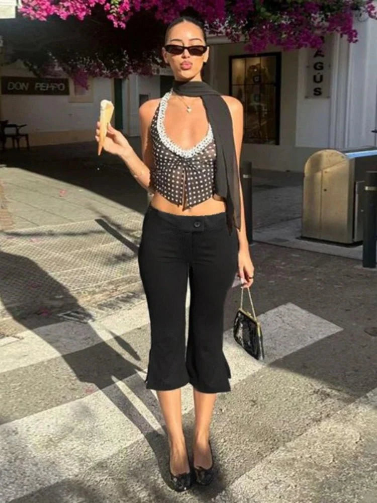 Xanthe Capri-Activewear-Hose in Schwarz