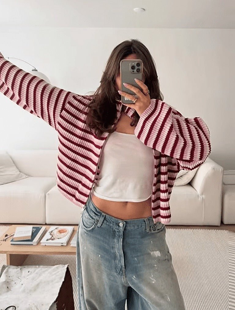 SOKYND Adella Knit Zip Sweater Sweaters & CardigansSOKYND-020375-RED-S-70551RedS