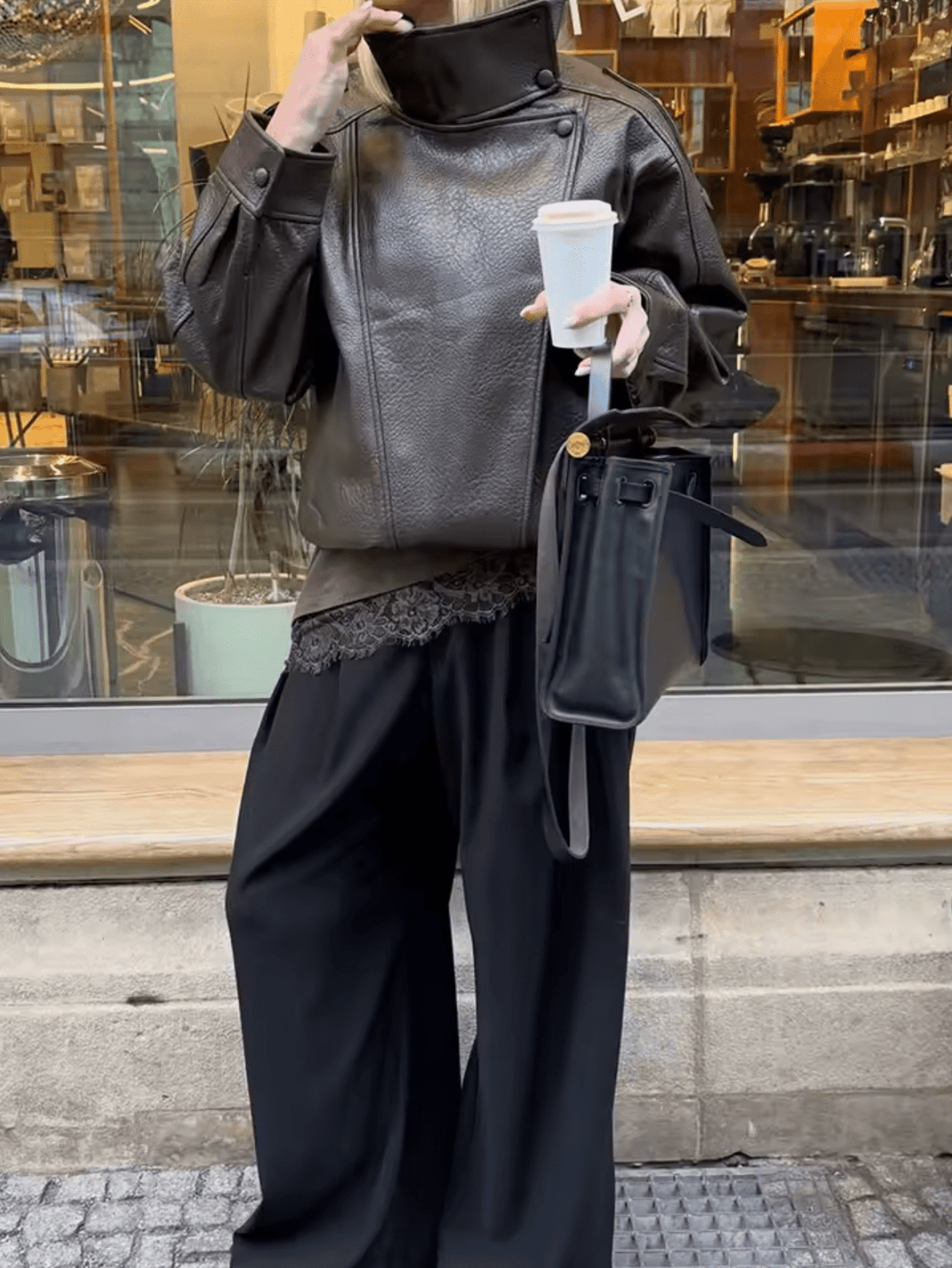 SOKYND Aleah Asymmetrical Leather Jacket Coats & Jacketszj1767356248732508398BrownS