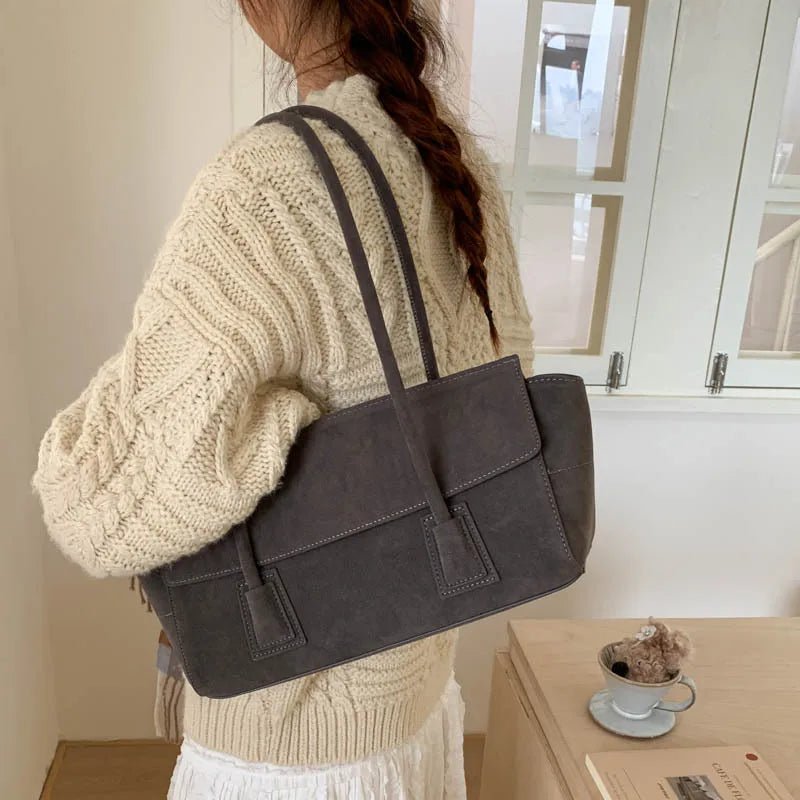 SOKYND Alicia Vintage Faux Suede Shoulder Bag BagSOKYND-129943-GRE-OS-39991Grey