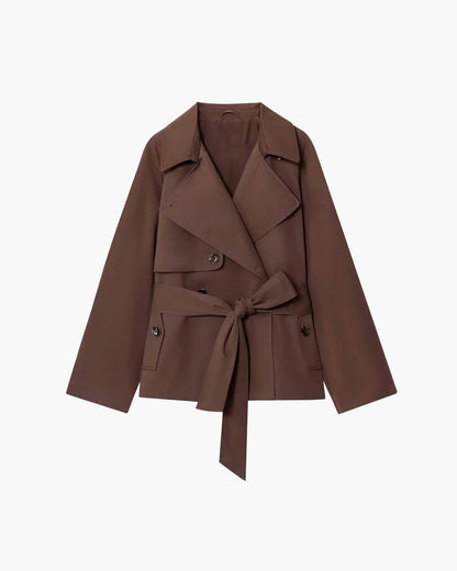 SOKYND Aliya Belted Short Trench Coat Coats & Jacketson1774219786678840331BrownXS