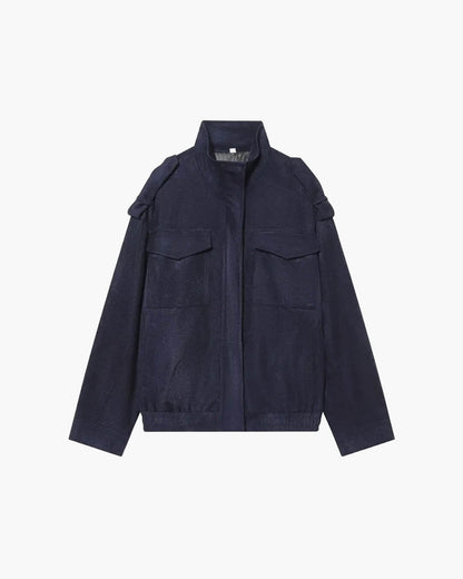 SOKYND Alyssa Suede Bomber Jacket Coats & JacketsyF1772777205908148207Dark GreyM