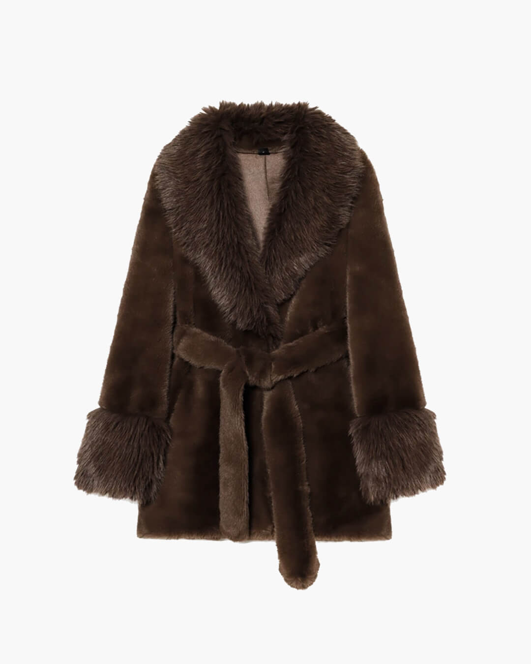 SOKYND Amanda Belted Faux Fur Coat CoatSOKYND-207447-BRO-S-30103Dark BrownS