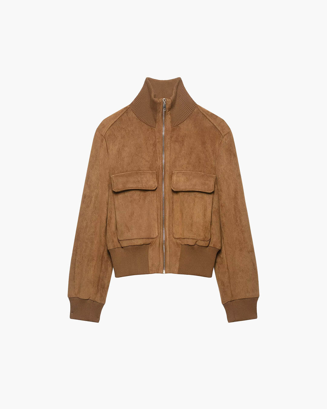 SOKYND Amanda Cropped Bomber Jacket JacketSOKYND-446487-TAN-XS-83479Light BrownXS