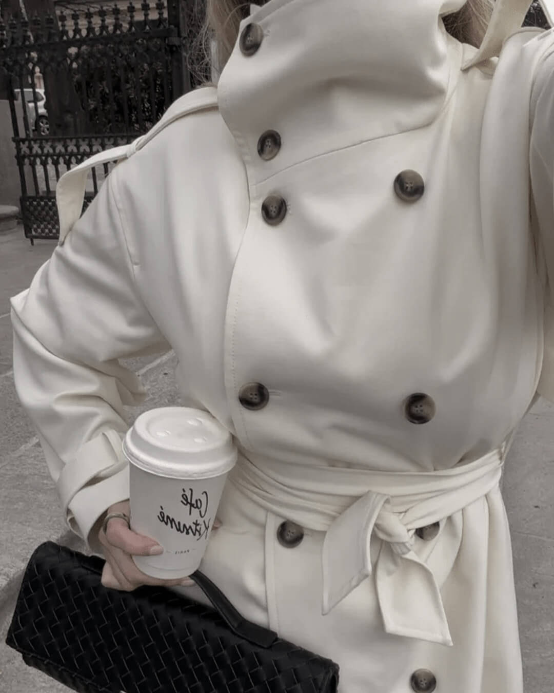 SOKYND Amanda High Neck Belted Trench Coat JacketsSOKYND-162071-CRE-L-69623CreamL