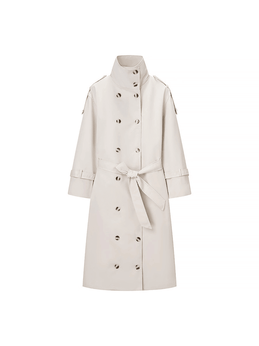 SOKYND Amanda High Neck Belted Trench Coat JacketsSOKYND-162071-CRE-S-04087CreamS