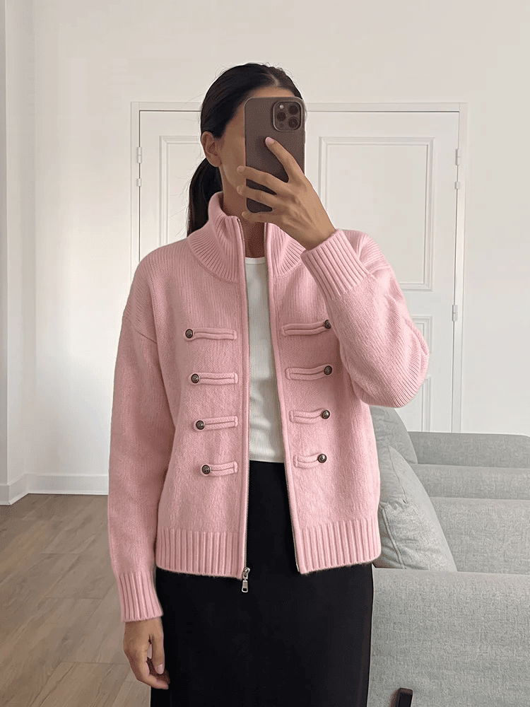 SOKYND Amelia Turtleneck Zip Knit Cardigan CardiganSOKYND-168535-PIN-O-85783PinkOne size