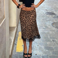 Amy Leopardenspitze Midirock