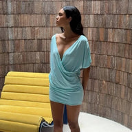 Amy gerafftes Mini-Kleid