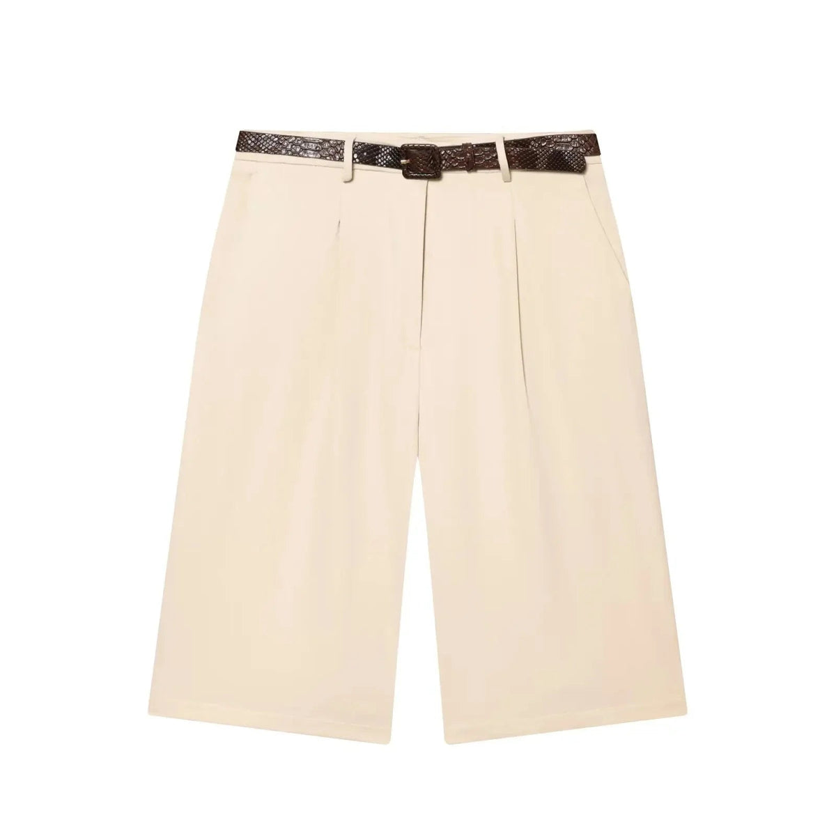 SOKYND Anaïs High Waist Belted Bermuda Shorts BottomsBeigeXS