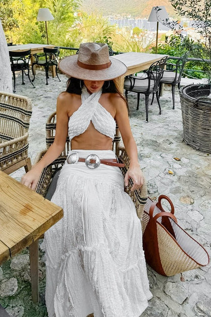 SOKYND Anastasia Lace Tiered Maxi Skirt SkirtSOKYND-757335-WHI-M-91959WhiteM