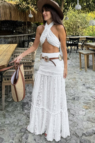 Anastasia Spitzen-Stufenrock Maxi