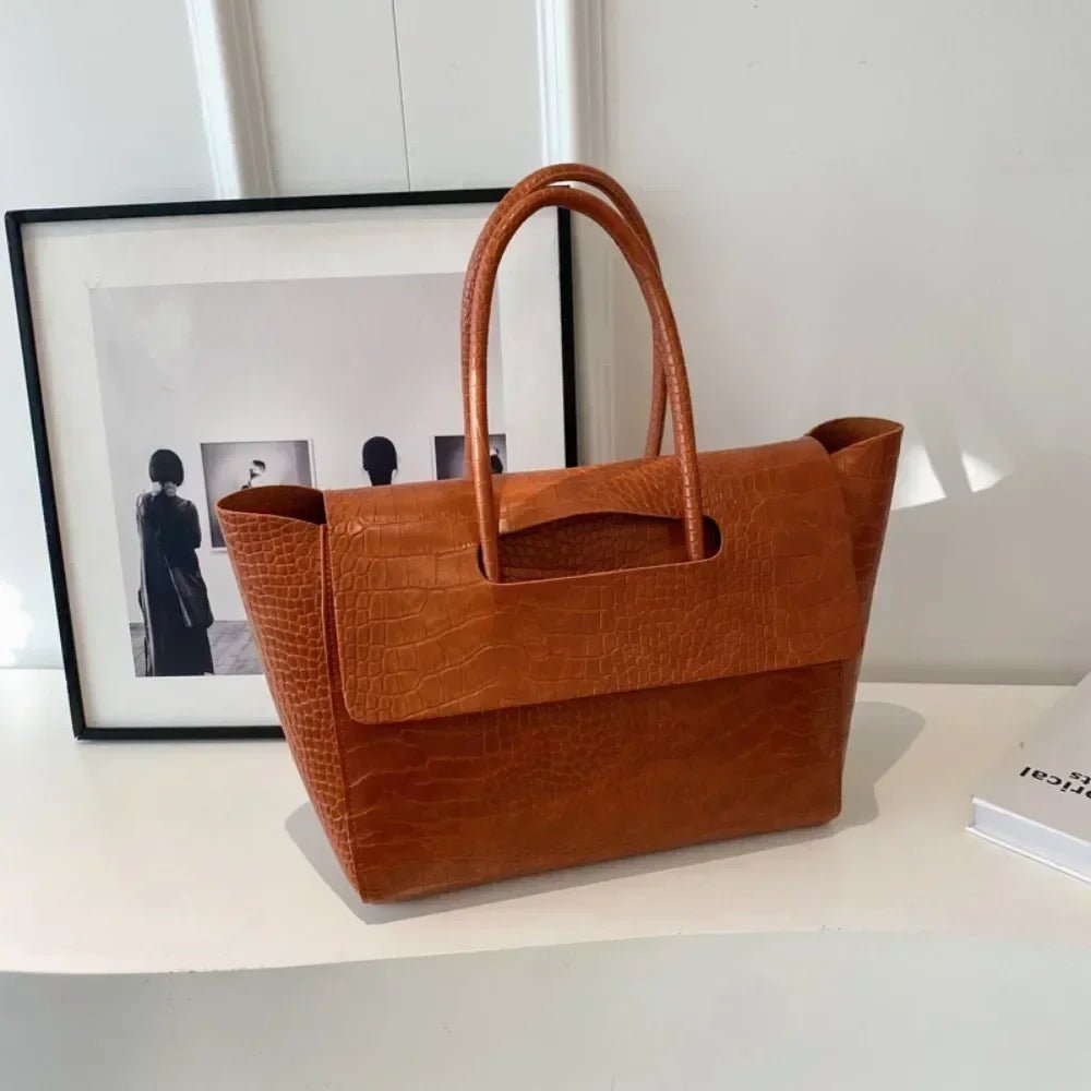 SOKYND Anna Embossed Leather Tote BagSOKYND-379223-BRO-OS-30007Brown