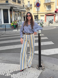 Anna Gestreifte Low-Rise Hose