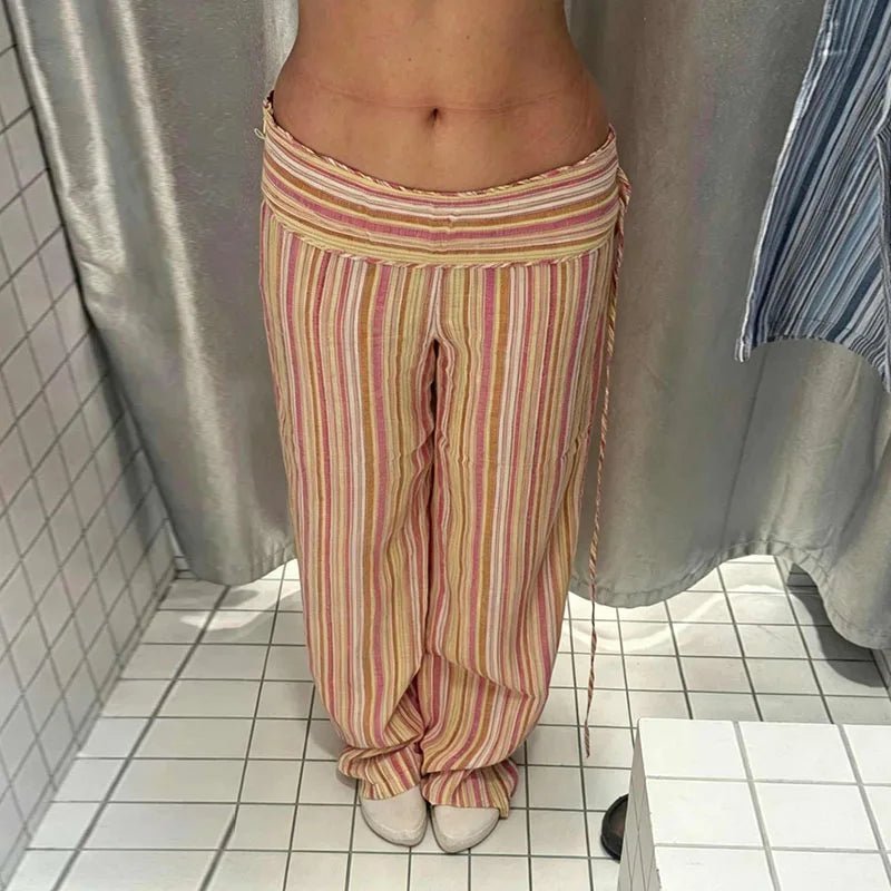 SOKYND Anna Striped Low-Rise Trousers PantsSOKYND-988375-ORA-S-73047Orange PinkS