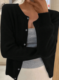Annie Strick-Cardigan mit Knopfleiste