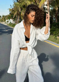 Arabella Baumwollhemd & Lounge-Hosen Set