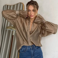 Arabella Langarm Transparente Bluse