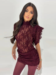 Barbara Durchsichtiges Spitzen-Schlankes Kleid