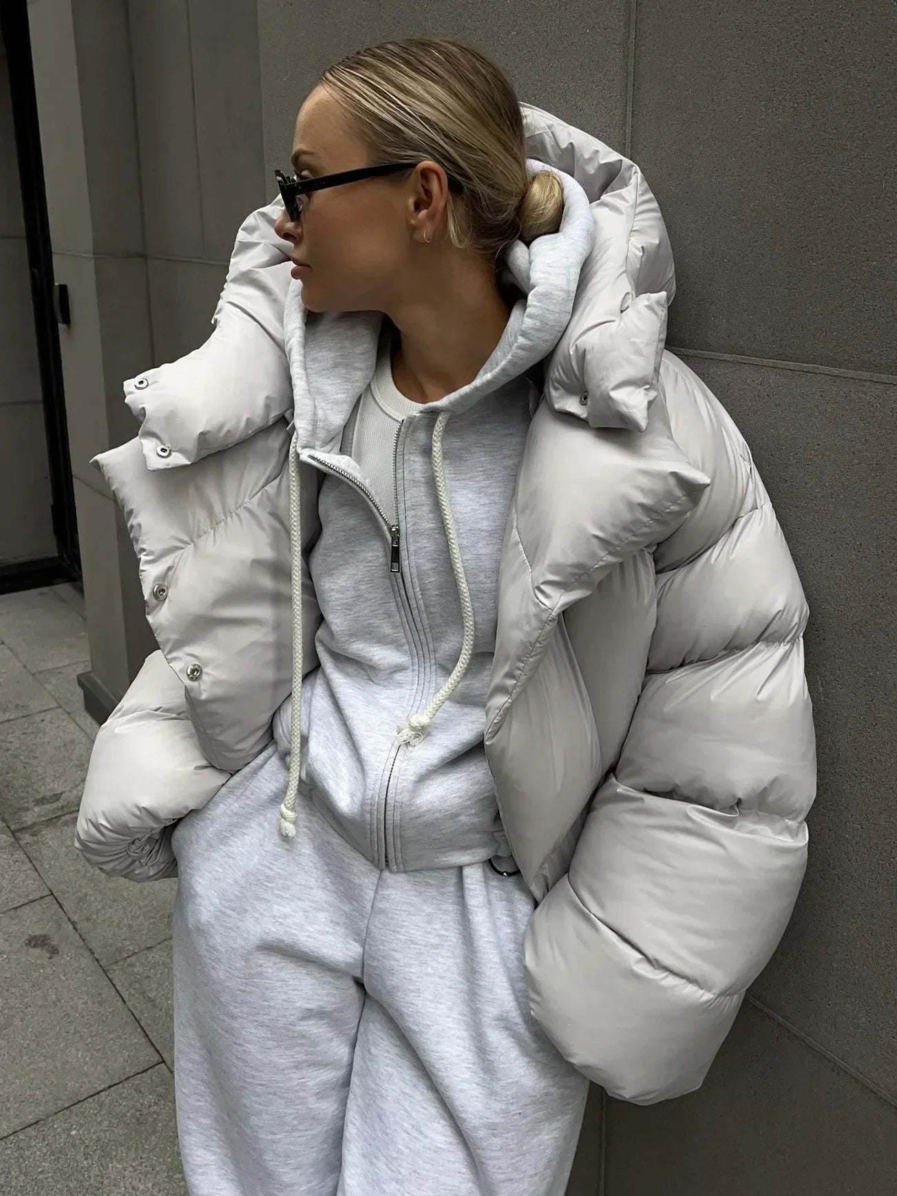 SOKYND Bettina Puffer Jacket Coats & JacketsAn1767625273841637856Light GrayS