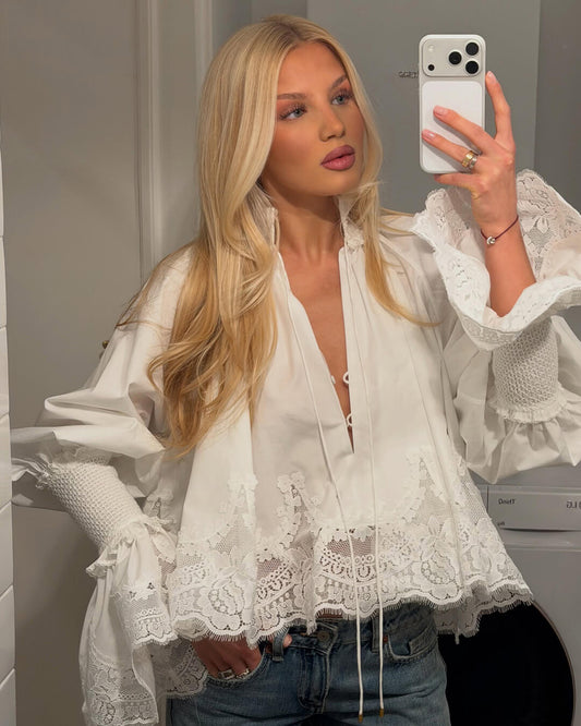 SOKYND Carla Embroidery Lace Trim Blouse BlouseSOKYND-464087-XS-OS-04727XS