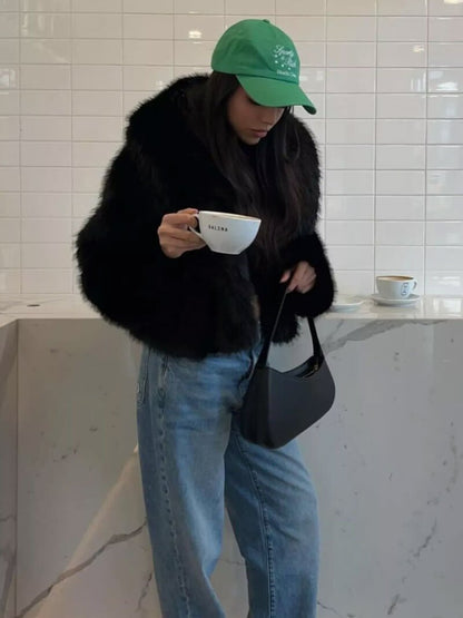 SOKYND Carley Faux Fur Coat Coats & JacketszN1767356248744829631BlackS